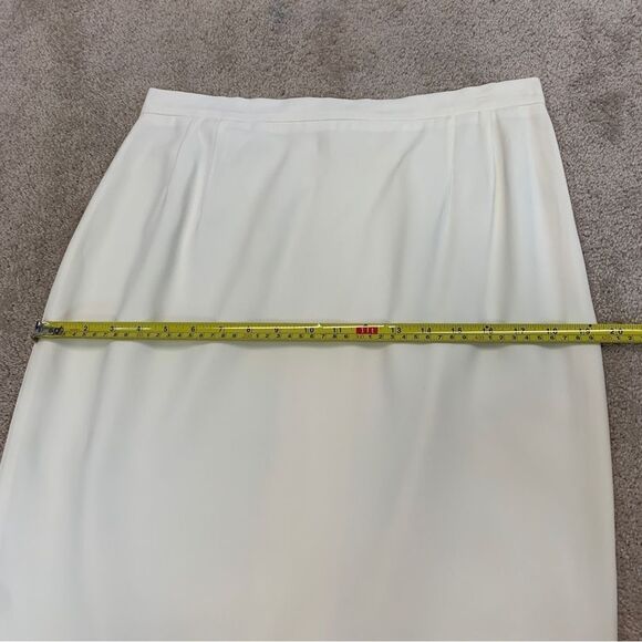 VALENTINO light cream ivory white vintage pencil skirt Sz 48 - Picture 11 of 12